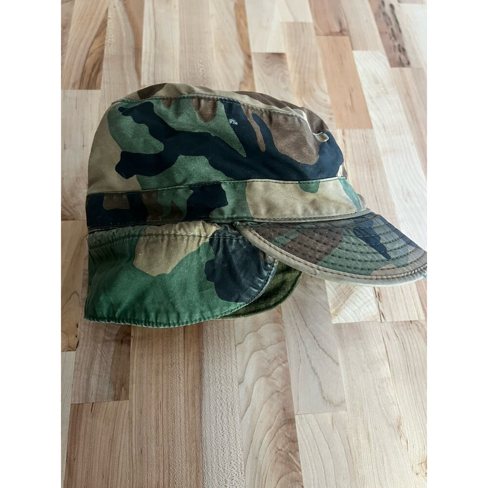Combat Cap Woodland Camouflage Hat w/ Flaps Military Army Propper Int'l 6 3/4